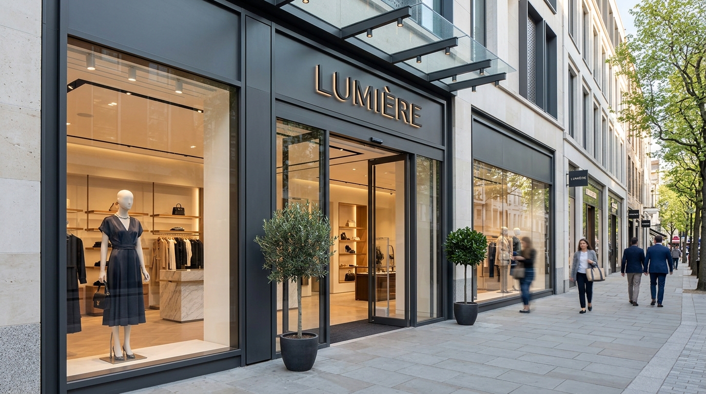 Luxury Architectural Aluminium Shopfront with Automatic Doors