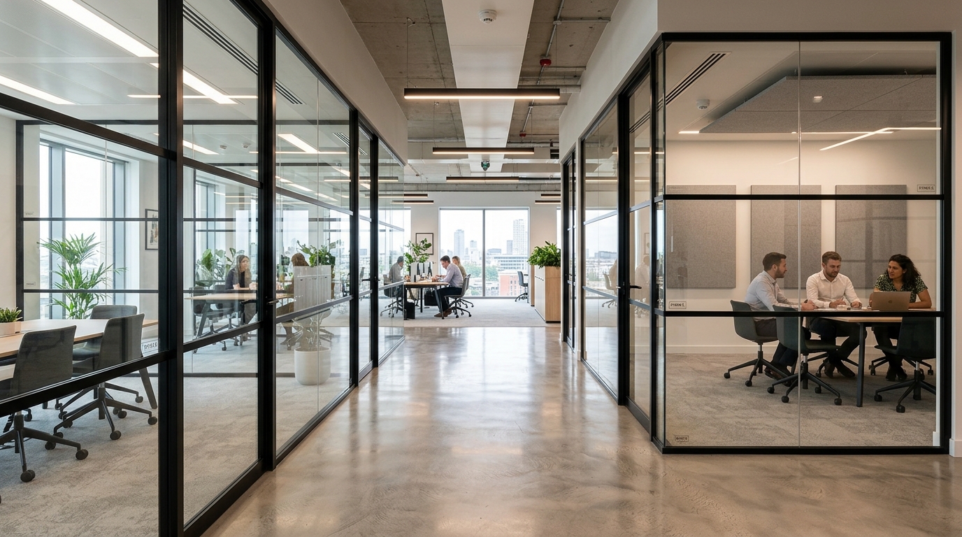Certified Fire Resistant Glass Office Partitions and Screens